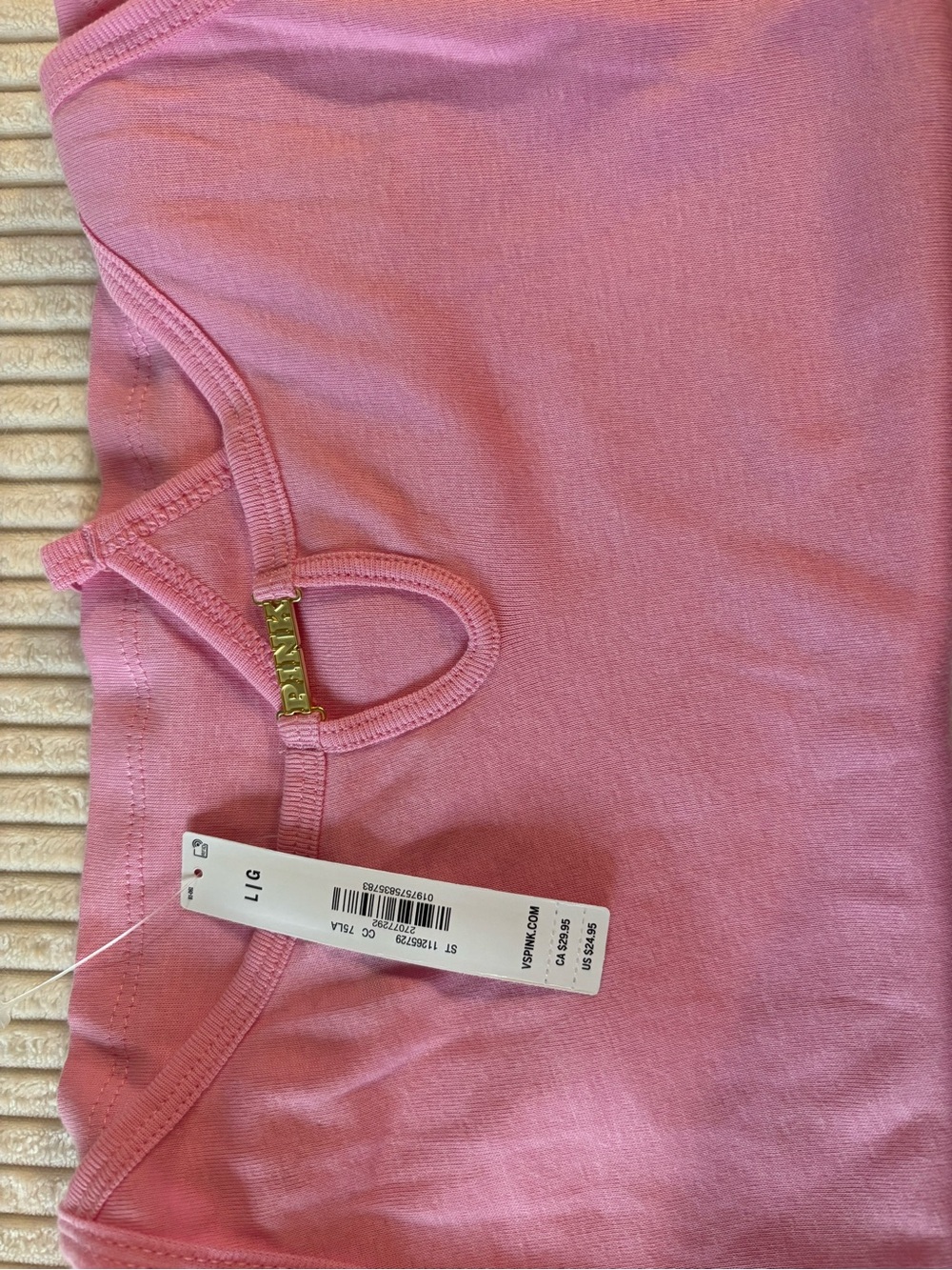 PINK Victoria's Secret Girls' Pink Stretch Bottoms with Gold Logo Accent